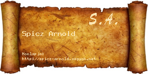 Spicz Arnold névjegykártya